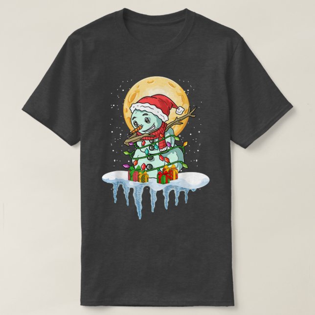 Camiseta XMas Snow Winter Winter Fairy Luzes Snowman Da (Frente do Design)
