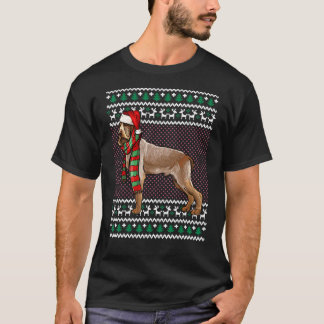 Camiseta Xmas Spinoni Italiani Dog Santa Hat Ugly Natal