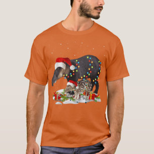 Camiseta XMas Tapir de Natal Luz Engraçada Desi Animal Selv