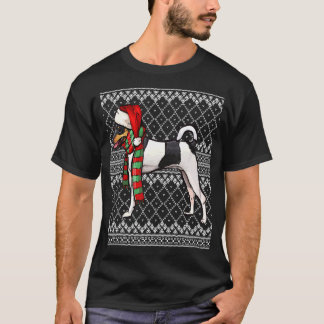 Camiseta Xmas Toy Fox Terrier Santa Claus Hat Ugly Christma