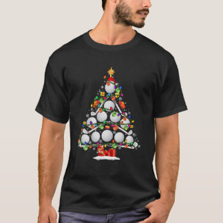 Camiseta Xmas Tree Golf Xmas Luzes Papais noeis Golf Ball P