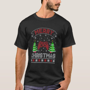 Camiseta Xmas Tree Lighting Men Jogo de Vídeo Mulheres Chri