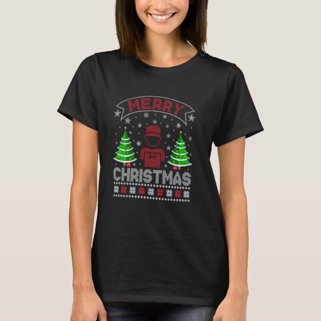 Camiseta Xmas Tree Lighting Men Women Postal Worker Ugly Ch (Frente)
