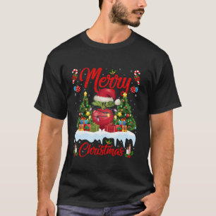 Camiseta Xmas Tree Lighting Santa Hat Beet Natal T