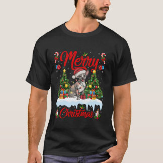 Camiseta Xmas Tree Lighting Santa Hat Cães Mexicanos Sem Ca