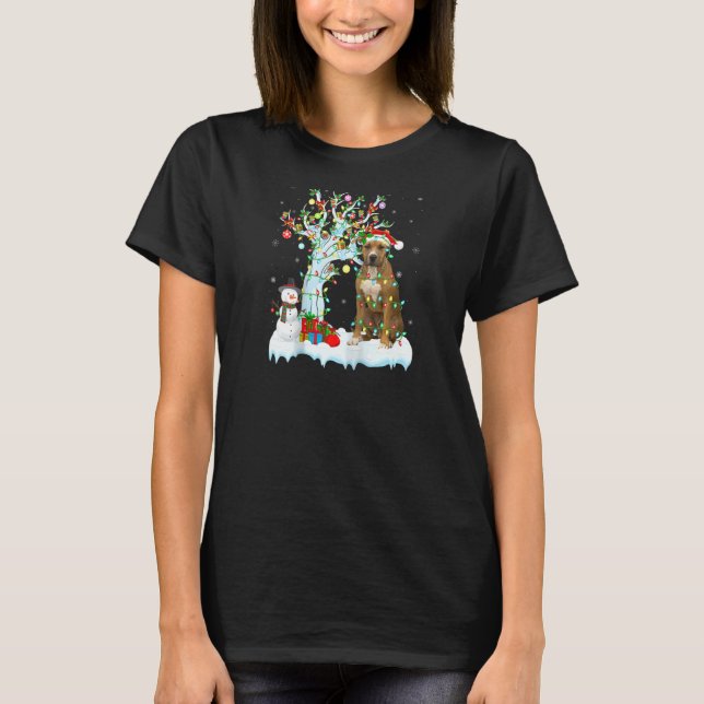 Camiseta Xmas Tree Lighting Staffordshire Bull Terrier Chri (Frente)