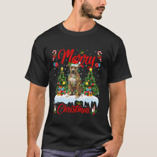 Camiseta Xmas Tree Lighting Staffordshire Bull Terrier Dog