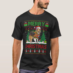 Camiseta Xmas Tree Lights Ugly Papais noeis Shetland Sheepd