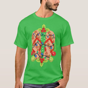 Camiseta Xmas Tropical Luzes Chinelos Natal do Havaí