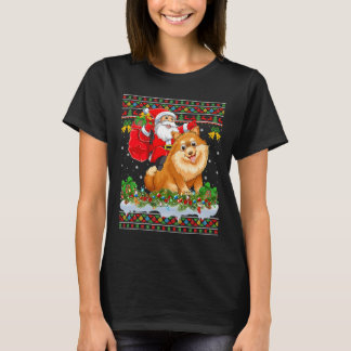 Camiseta Xmas Ugly Papais noeis Andando Pomeraniano
