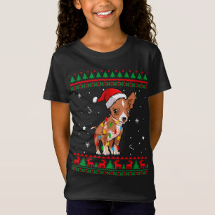 Camiseta Xmas Ugly Sweat Christmas Lights Chihuahua Dog L