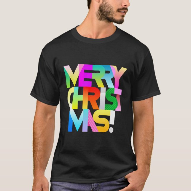 Camiseta Xmas únicos saudações de Natal feliz Holida (Frente)