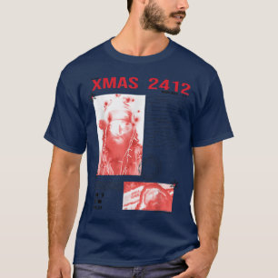 Camiseta Xmas Vaporwave Design Santa Claus Street