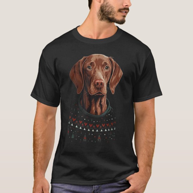 Camiseta Xmas Vizsla Santa on Christmas Vizsla (Frente)