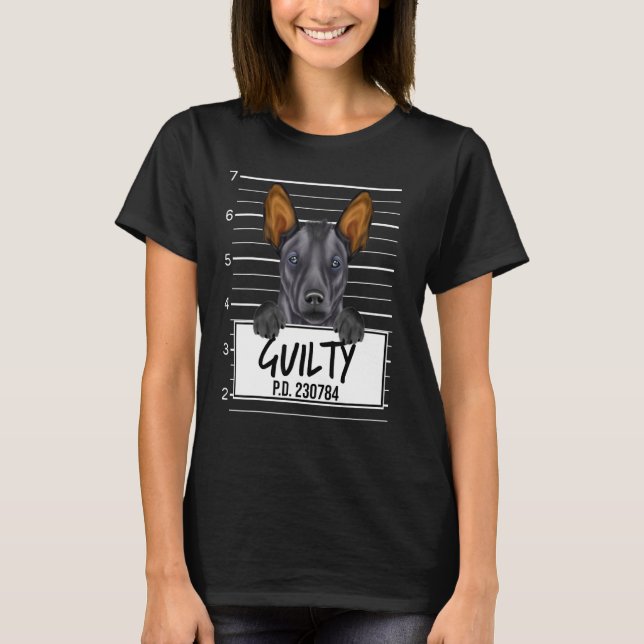 Camiseta Xoloitzcuintli Mugshot Guilty Dog (Frente)