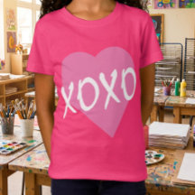 XOXO Abraços Beijos Coração Rosa Menina