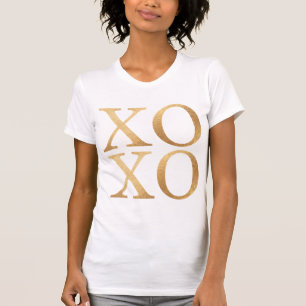 Camiseta XOXO/Falso Ouro/Modern Brush Script