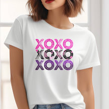 Camiseta Xoxo Glitter Destruído Dia dos Namorados