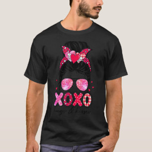 Camiseta Xoxo Hugs E Kisses Mensagem Bun Leopard Feliz Vale