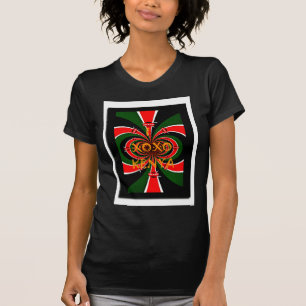 Camiseta XOXO I Love Kenya Black Red Green Flag
