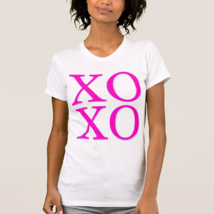 Camiseta XOXO/Neon Rosa/Letra Pincel Moderna