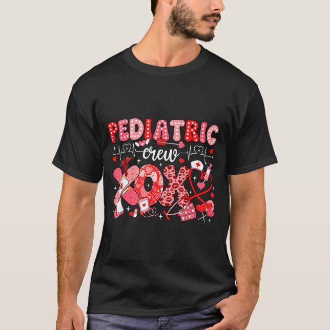 Camiseta Xoxo Nurse Pediatric Crew Nurse Valentine Leopard  (Frente)