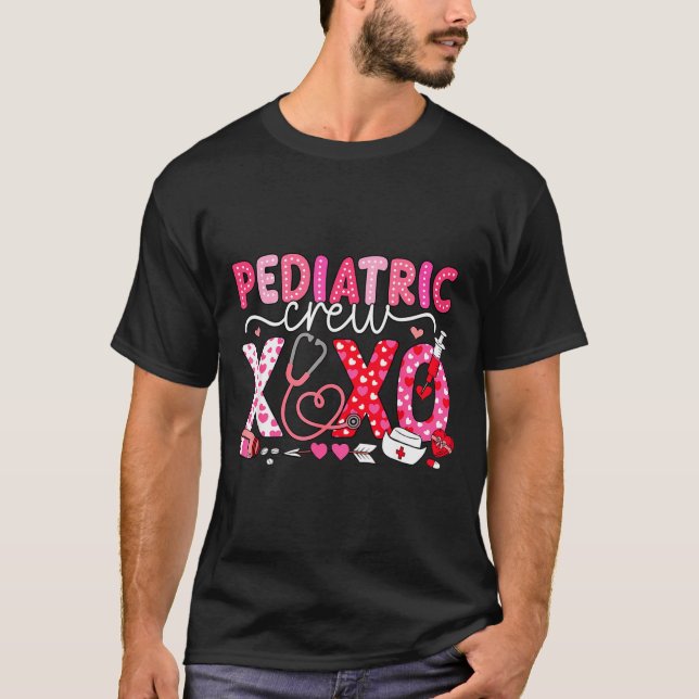 Camiseta Xoxo Nurse Pediatric Crew Nurse Valentine Leopard  (Frente)