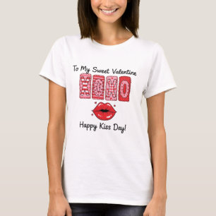 Camiseta XOXO Para Meu Doce Valentim - Feliz Dia do Beijo L