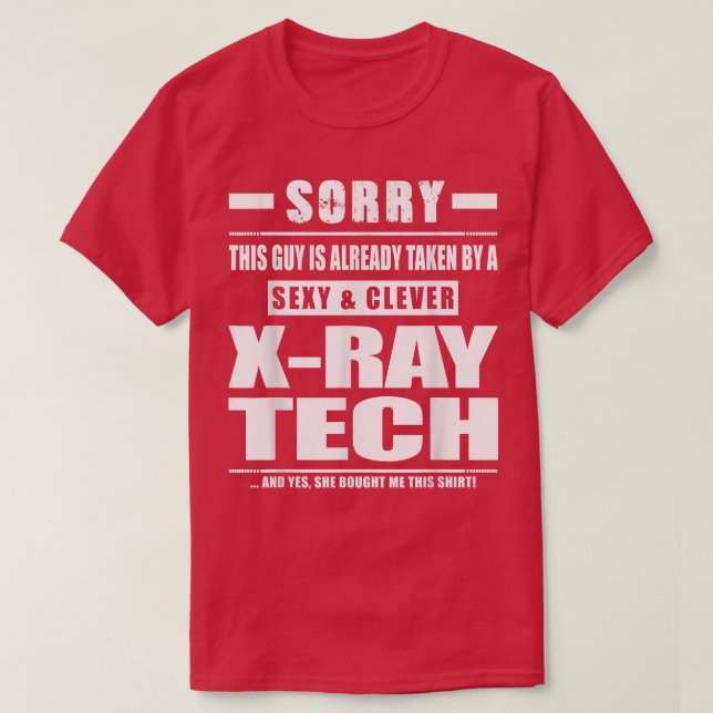 Camiseta XRay TechGift Para Namorado Husband Fiance Rad Tec (Frente do Design)