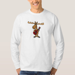 Camiseta XX- alces engraçados que jogam desenhos animados