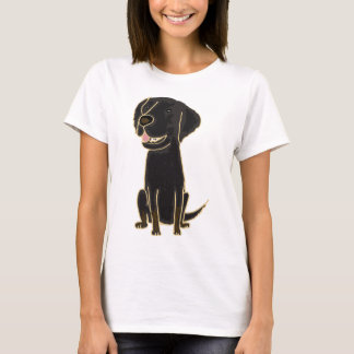Camiseta XX- cão de filhote de cachorro preto do Retriever