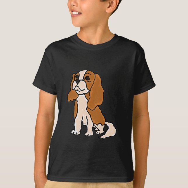 Camiseta XX- desenhos animados do cão do Spaniel de rei (Frente)