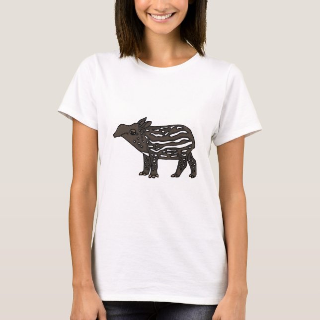 Camiseta XX- desenhos animados engraçados do Tapir (Frente)