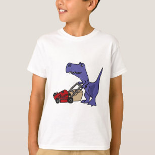 Camiseta XX- dinossauro de T-rex que empurra o cortador de