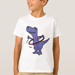 Camiseta XX- dinossauro engraçado de T-rex usando a aro de