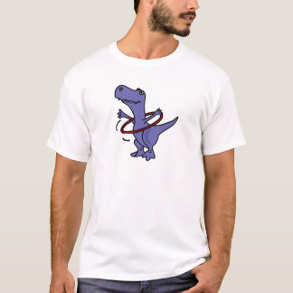 Camiseta XX- dinossauro engraçado de T-rex usando a aro de
