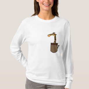 Camiseta XX- girafa engraçado em um bolso