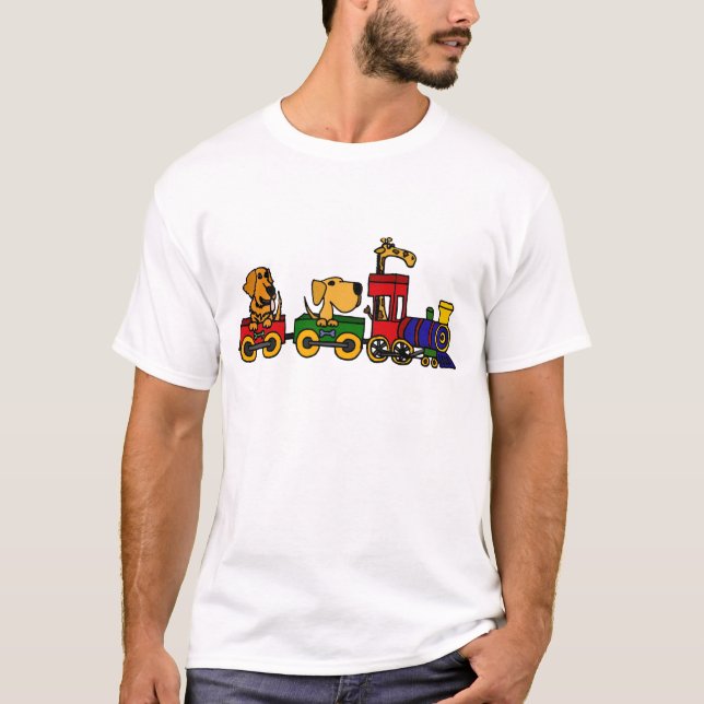Camiseta XX- trem dos desenhos animados com cães e girafa (Frente)