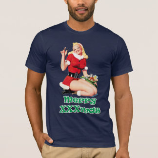 Camiseta XXXmas alegre: Menina engraçada do Pinup do