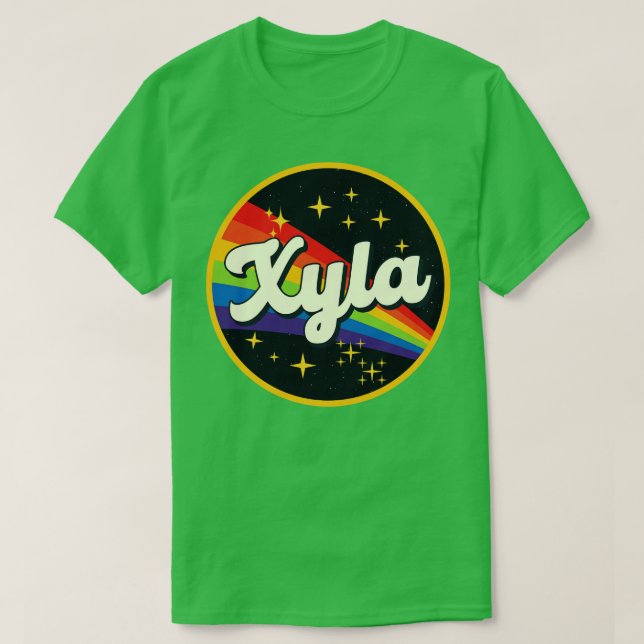 Camiseta Xyla Rainbow No Space Vintage Style (Frente do Design)