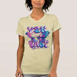 Camiseta Y2K Baby Chrome Butterfly