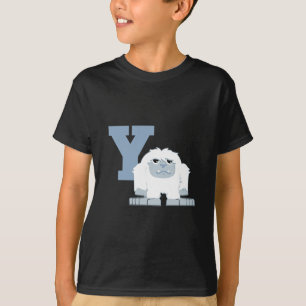 Camiseta Y é para o monstro bonito do Yeti dos desenhos