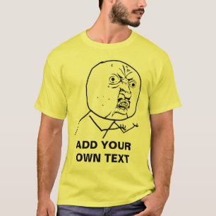 Camiseta y u nenhum rofl cómico do lol da cara da raiva