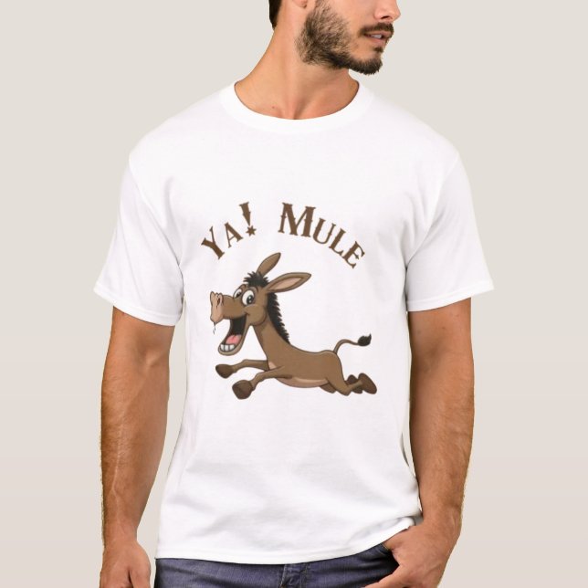 Camiseta Ya! Mule running cartoon Tee  (Frente)