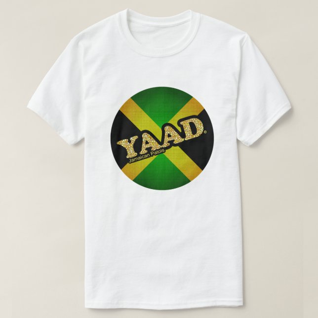 Camiseta Yaad Jamaican Flag Round-Patterned (Frente do Design)