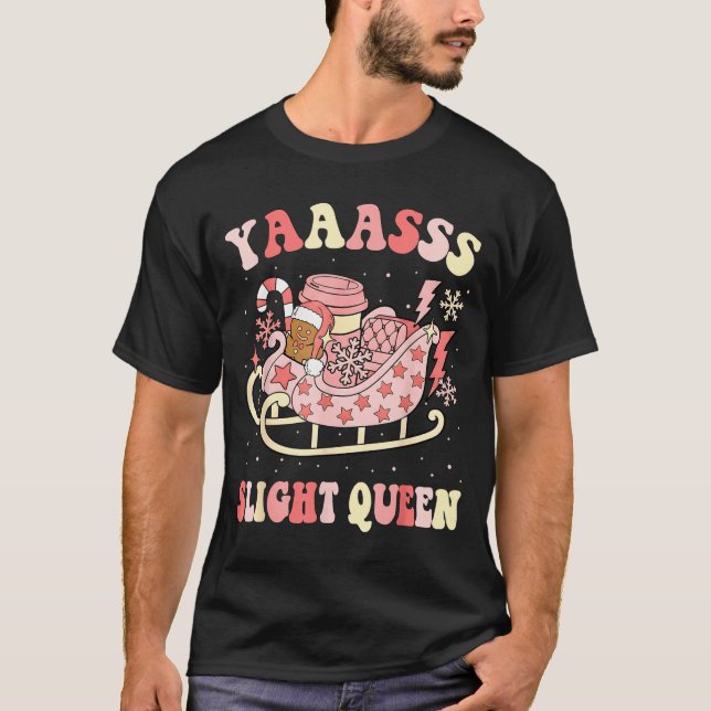 Camiseta Yaas Sleigh Queen Sleigh Girl Matching Christmas P (Frente)