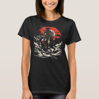Camiseta Yabusame Horseback Archery Japonês Samurai Warrio