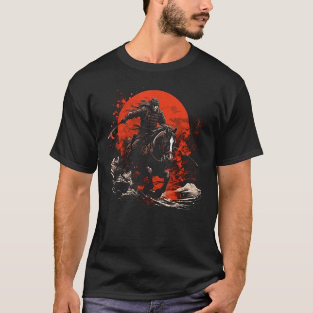 Camiseta Yabusame Horseback Archery Samurai Warrior Japão A (Frente)