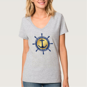 Camiseta Yacht clube de iate de Âncora Náutica Azul Nome da