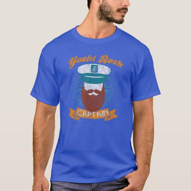 Camiseta Yacht Rock Captain Party Boat Drinking Bearded boy (Frente)